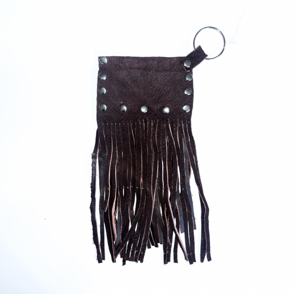 BROWN FRINGE CARD HOLDER