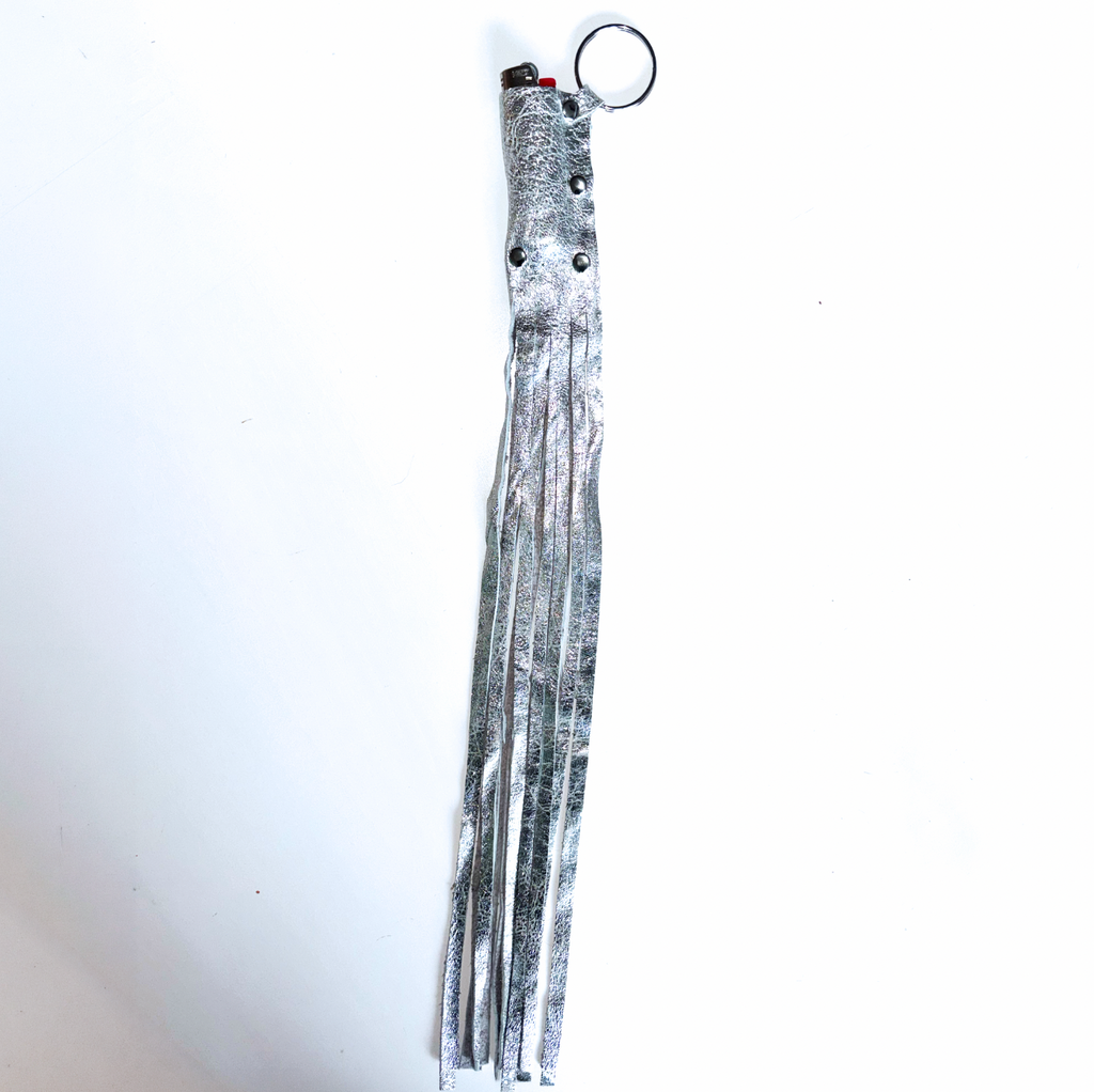 SILVER FRINGE LIGHTER / LIPSTICK CASE