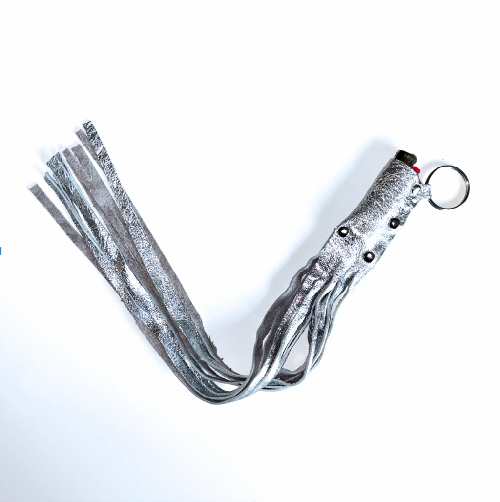 SILVER FRINGE LIGHTER / LIPSTICK CASE