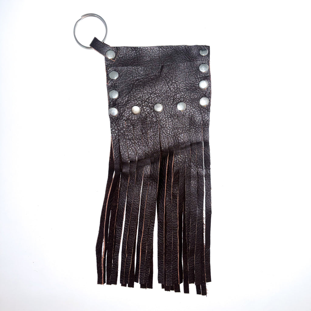 DARK BROWN FRINGE CARD HOLDER