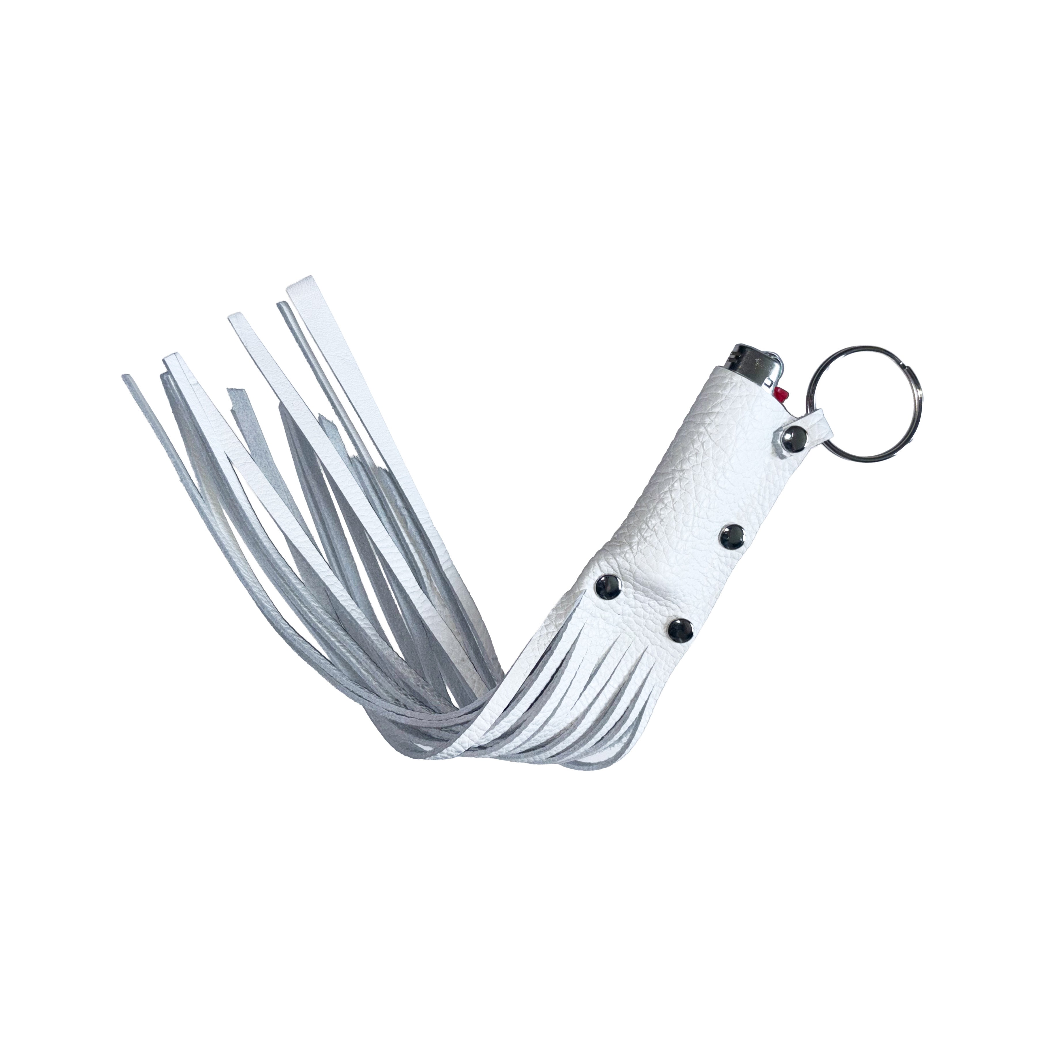 WHITE FRINGES LIGHTER / LIPSTICK CASE